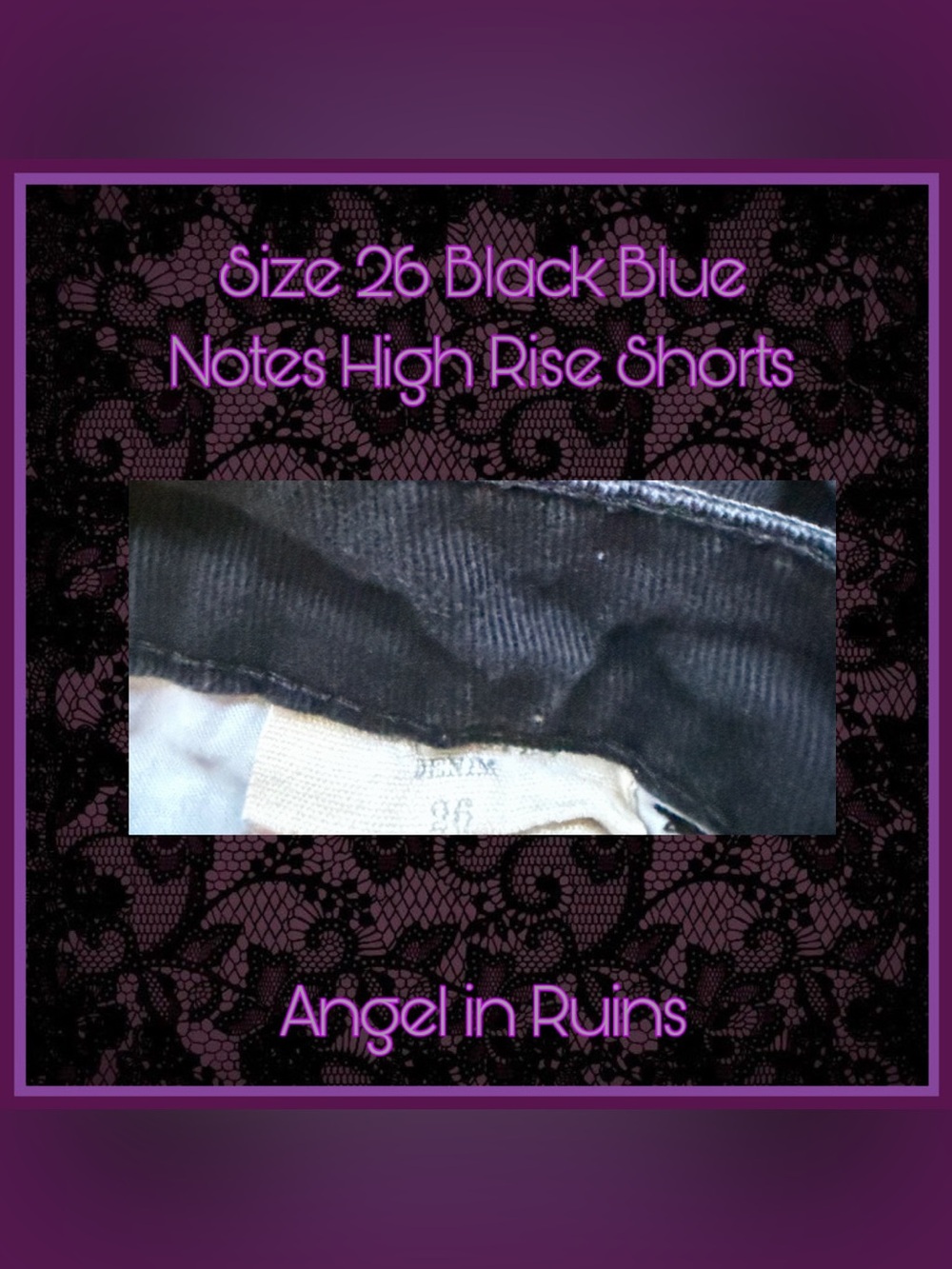 Black Blue Notes High Rise Shorts - Picture 3 of 3
